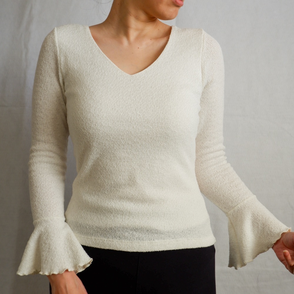 Vintage Forever 21 cream white bell-sleeve top